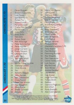 1993 Upper Deck World Cup Preview (English/German) #51 Checklist 1-70 Back