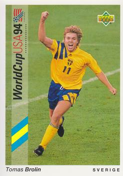 1993 Upper Deck World Cup Preview (English/German) #65 Tomas Brolin Front