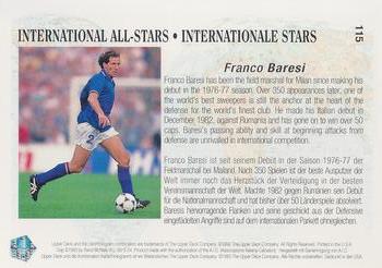 1993 Upper Deck World Cup Preview (English/German) #115 Franco Baresi Back