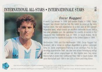 1993 Upper Deck World Cup Preview (English/German) #116 Oscar Ruggeri Back