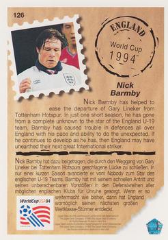 1993 Upper Deck World Cup Preview (English/German) #126 Nick Barmby Back
