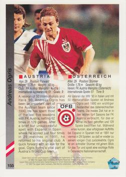 1993 Upper Deck World Cup Preview (English/German) #155 Andreas Ogris Back