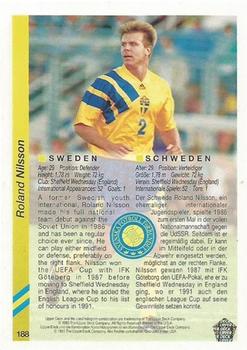 1993 Upper Deck World Cup Preview (English/German) #188 Roland Nilsson Back