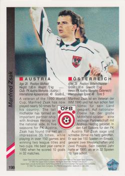 1993 Upper Deck World Cup Preview (English/German) #198 Manfred Zsak Back