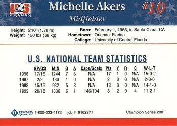 1999 Roox US Women's National Team #910227T Michelle Akers Back