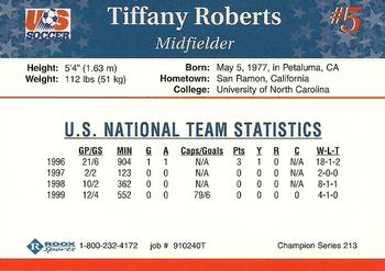1999 Roox US Women's National Team #910240T Tiffany Roberts Back