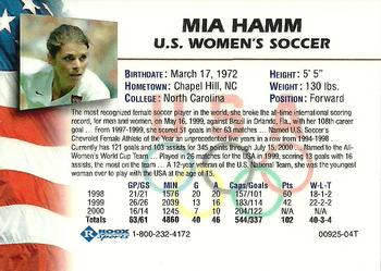 2000 Roox US Women's National Team #NNO Mia Hamm Back