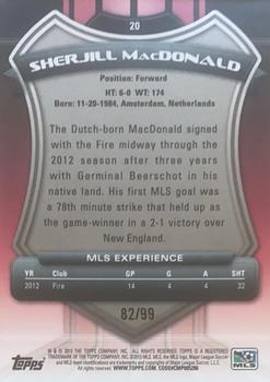 2013 Topps MLS - Purple #20 Sherjill MacDonald Back