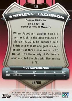 2013 Topps MLS - Purple #125 Andrew Jacobson Back