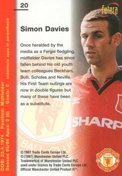 1997 Futera Manchester United #20 Simon Davies Back