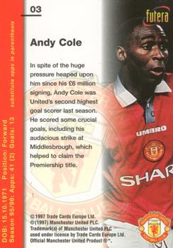 1997 Futera Manchester United #03 Andy Cole Back