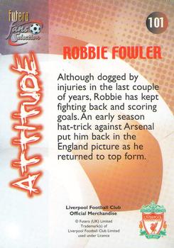 2000 Futera Fans Selection Liverpool #101 Robbie Fowler Back