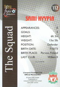 2000 Futera Fans Selection Liverpool #112 Sami Hyypia Back