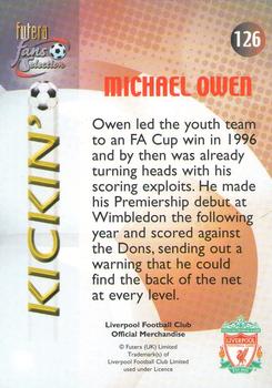 2000 Futera Fans Selection Liverpool #126 Michael Owen Back