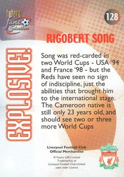 2000 Futera Fans Selection Liverpool #128 Rigobert Song Back