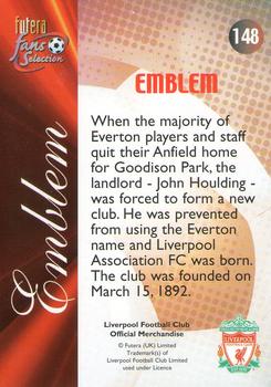 2000 Futera Fans Selection Liverpool #148 Emblem Back