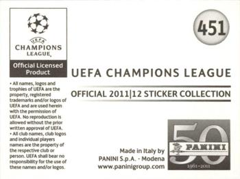 2011-12 Panini UEFA Champions League Stickers #451 Nicolas Lombaerts Back