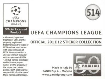 2011-12 Panini UEFA Champions League Stickers #514 Zlatan Ibrahimovic Back