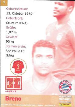 2012 Panini FC Bayern Munchen #7 Breno Back