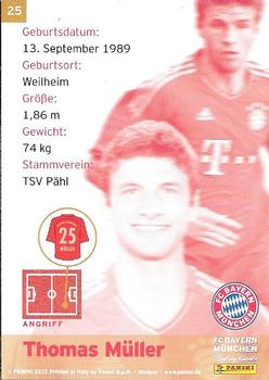 2012 Panini FC Bayern Munchen #25 Thomas Müller Back