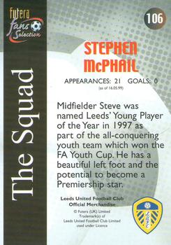 2000 Futera Fans Selection Leeds United #106 Stephen McPhail Back