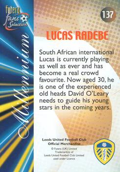 2000 Futera Fans Selection Leeds United #137 Lucas Radebe Back