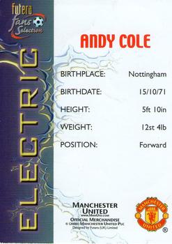 2000 Futera Fans Selection Manchester United - Electric #NNO Andy Cole Back