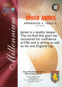 2000 Futera Fans Selection Aston Villa #01 David James Back