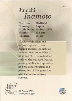 2005 Futera Unique World Football #25 Junichi Inamoto Back
