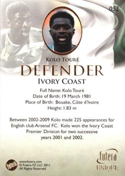 2011 Futera UNIQUE World Football #052 Kolo Toure Back
