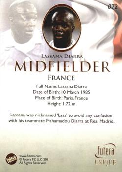 2011 Futera UNIQUE World Football #072 Lassana Diarra Back