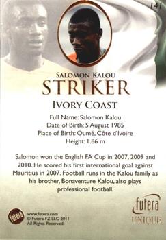 2011 Futera UNIQUE World Football #141 Salomon Kalou Back
