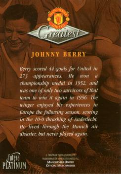 1999 Futera Platinum Manchester United Greatest #NNO Johnny Berry Back