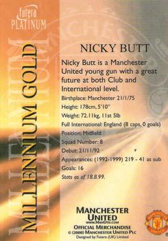 2000 Futera Platinum Millennium Gold Manchester United #NNO Nicky Butt Back