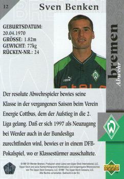 1997 Upper Deck Werder Bremen Box Set #12 Sven Benken Back