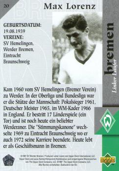 1997 Upper Deck Werder Bremen Box Set #20 Max Lorenz Back