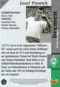 1997 Upper Deck Werder Bremen Box Set #23 Josef Piontek Back