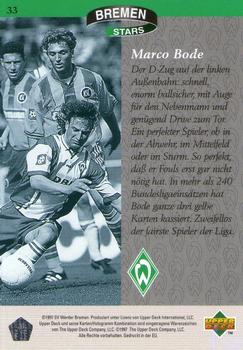 1997 Upper Deck Werder Bremen Box Set #33 Marco Bode Back