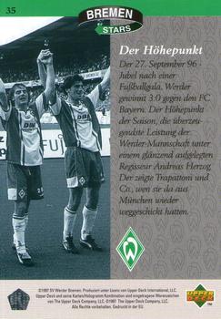 1997 Upper Deck Werder Bremen Box Set #35 Der Höhepunkt Back