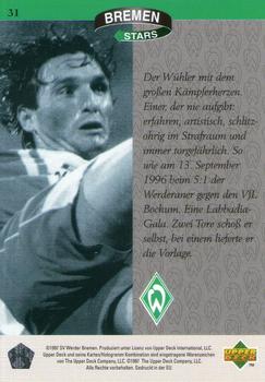 1997 Upper Deck Werder Bremen Box Set #31 Bruno Labbadia Back