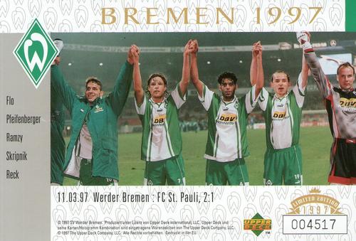 1997 Upper Deck Werder Bremen Box Set - Team Photo #NNO Team Photo Back