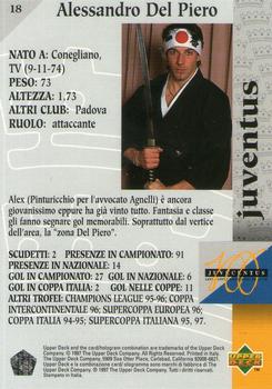 1997 Upper Deck Juventus Box Set #18 Alessandro Del Piero Back