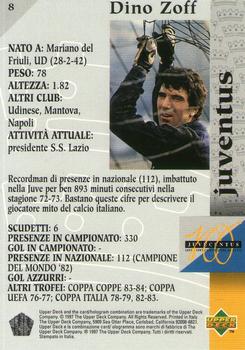 1997 Upper Deck Juventus Box Set #8 Dino Zoff Back