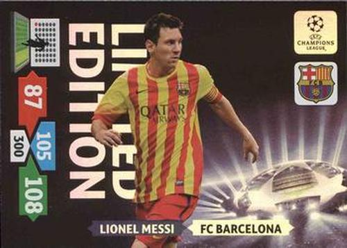 2013-14 Panini Adrenalyn XL UEFA Champions League - Limited Editions XXL Size #XLEBAML Lionel Messi Front