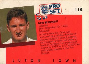 1990-91 Pro Set #118 Dave Beaumont Back