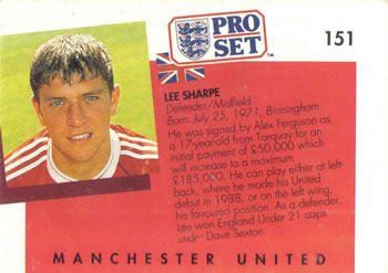 1990-91 Pro Set #151 Lee Sharpe Back