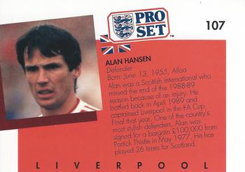 1990-91 Pro Set #107 Alan Hansen Back