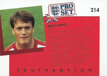 1990-91 Pro Set #214 Micky Adams Back