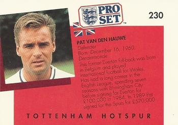 1990-91 Pro Set #230 Pat Van Den Hauwe Back
