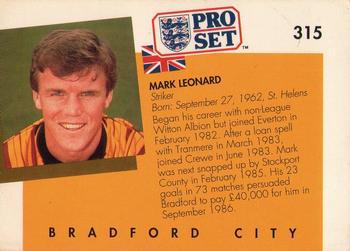 1990-91 Pro Set #315 Mark Leonard Back